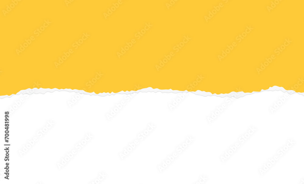 Yellow header torn paper blank border frame illustration vector