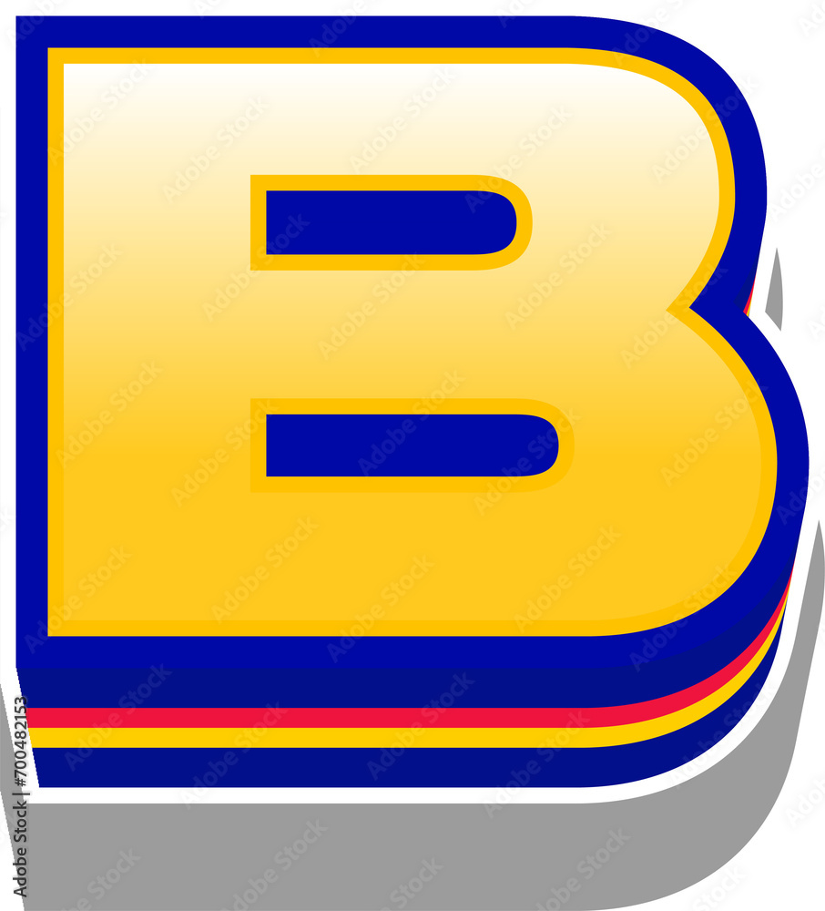 Yellow Light Layered Alphabet Letter B Yellow Light Layered Alphabet Letter B