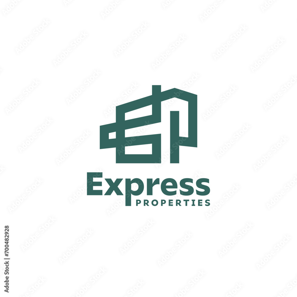 initial letter ep building logo design initial letter ep building logo design