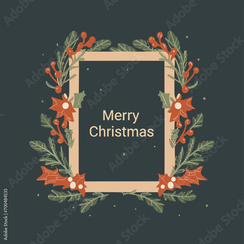 2d vector illustration colorful Christmas items frame and decoration with gifts accessories