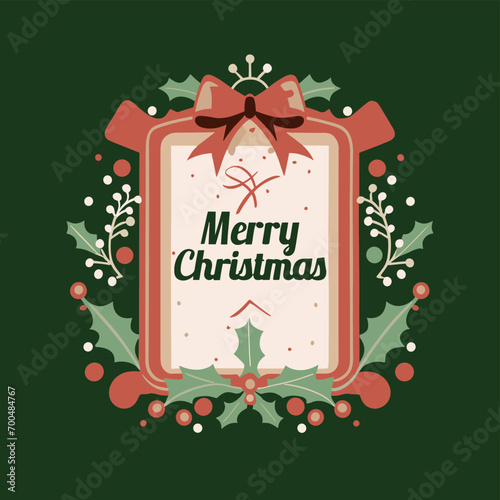 2d vector illustration colorful Christmas items frame and decoration with gifts accessories