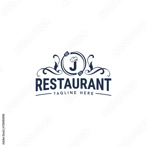 Luxury restaurant logo Letter J