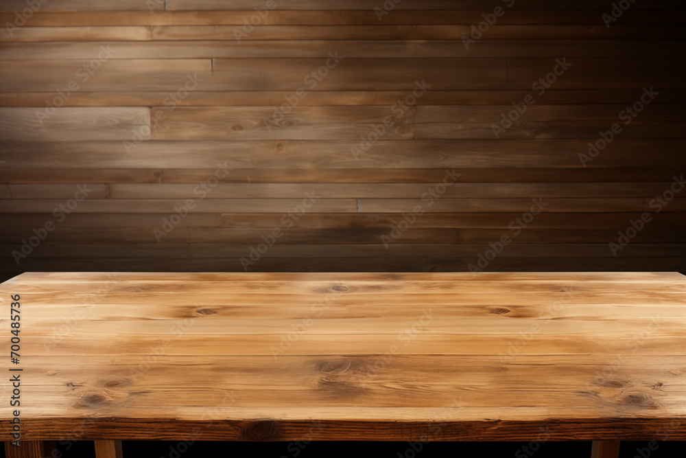 Fototapeta premium Brown empty wooden board table background image