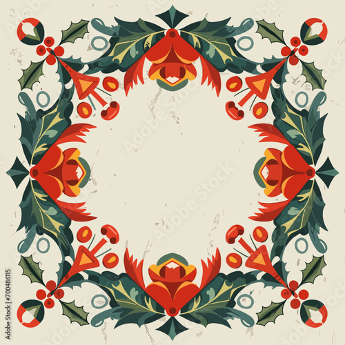 2d vector illustration colorful Christmas items frame and decoration with gifts accessories
