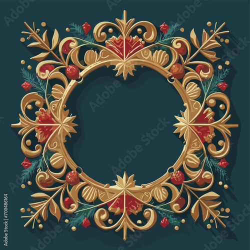 2d vector illustration colorful Christmas items frame and decoration with gifts accessories