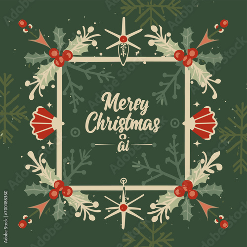 2d vector illustration colorful Christmas items frame and decoration with gifts accessories