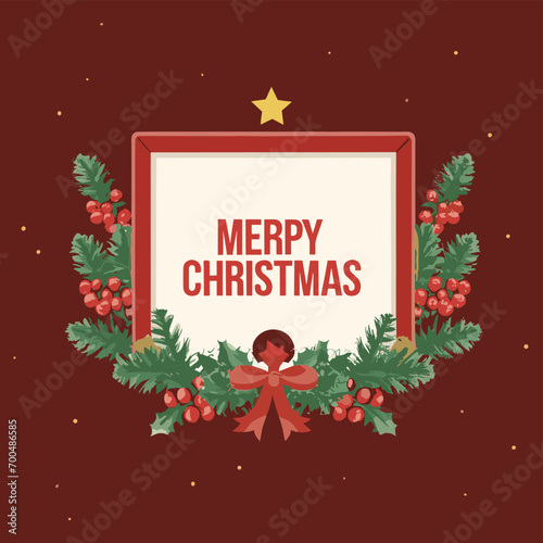 2d vector illustration colorful Christmas items frame and decoration with gifts accessories