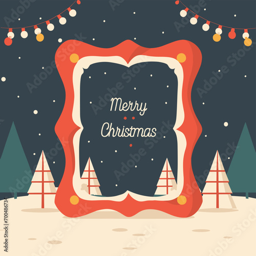 2d vector illustration colorful Christmas items frame and decoration with gifts accessories