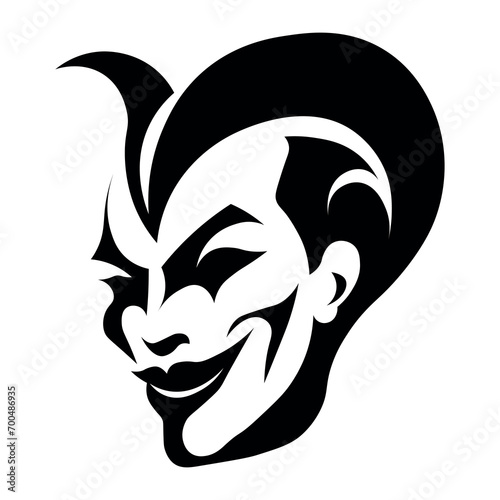 Joker black vector icon on white background