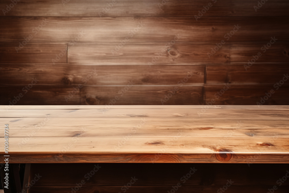 Brown empty wooden board table background image Brown empty wooden board table background image