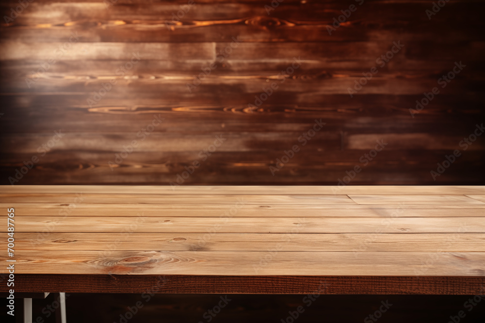 Brown empty wooden board table background image Brown empty wooden board table background image