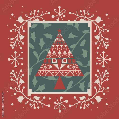 2d vector illustration colorful Christmas items frame and decoration with gifts accessories