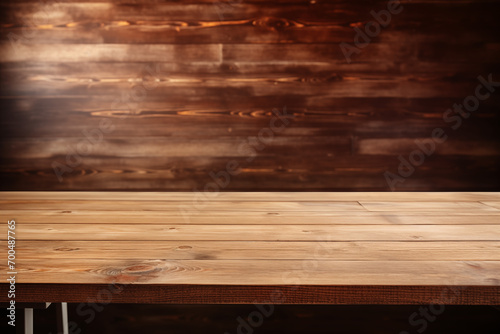 Brown empty wooden board table background image