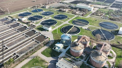 Cleaning construction for a sewage treatment. Wastewater treatment plant.