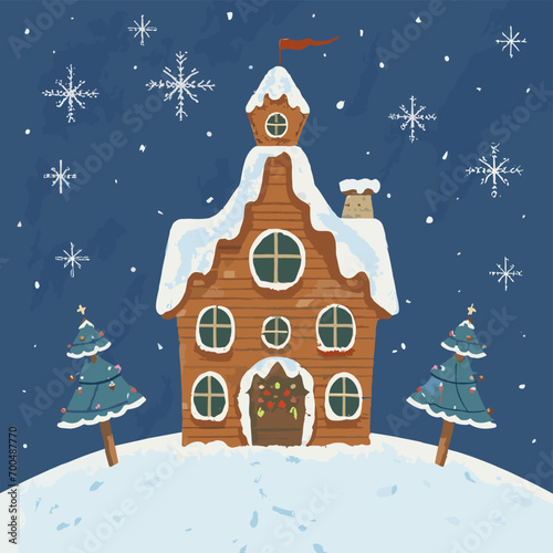 2d vector illustration colorful Christmas items frame and decoration with gifts accessories