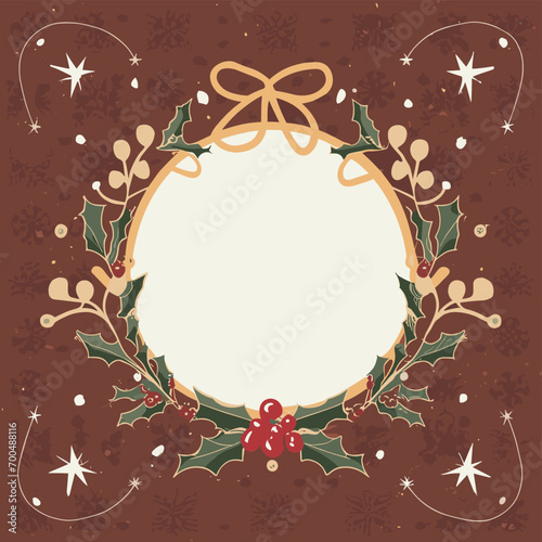 2d vector illustration colorful Christmas items frame and decoration with gifts accessories
