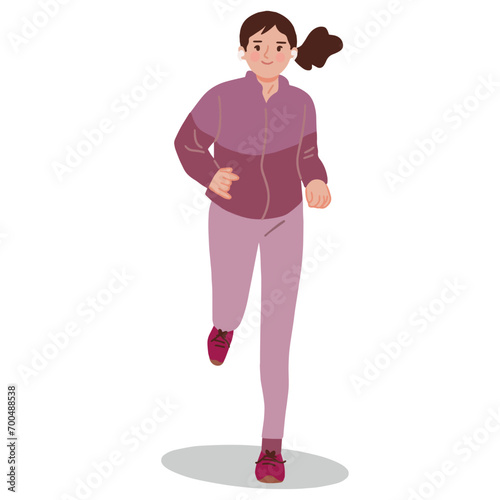 Healthy life sporty Running woman vector illustration