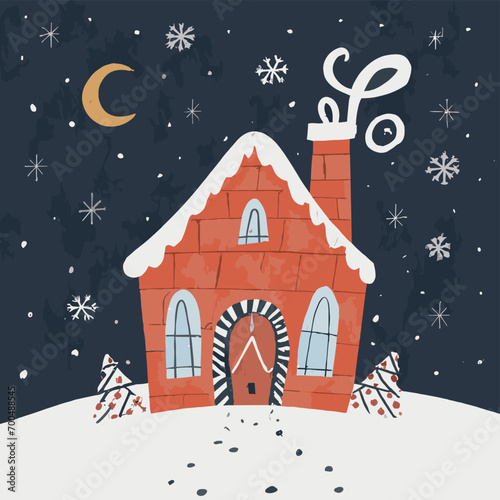 2d vector illustration colorful Christmas items frame and decoration with gifts accessories