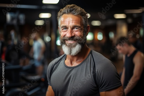 Elderly gentleman standing in fitness, active seniors lifestyle images