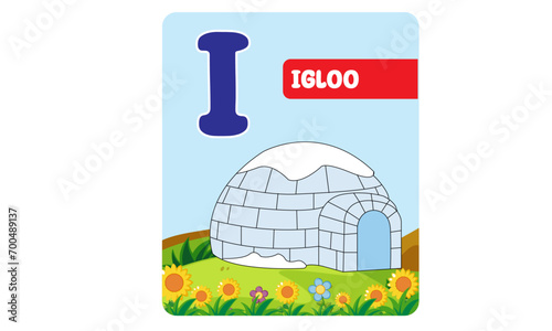 Alphabet cards for kids. Educational preschool learning ABC card with animal and letter cartoon vector illustration set. Flashcards with cute characters and english words placed in alphabetical order.