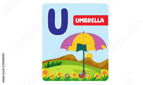 Alphabet cards for kids. Educational preschool learning ABC card with animal and letter cartoon vector illustration set. Flashcards with cute characters and english words placed in alphabetical order.