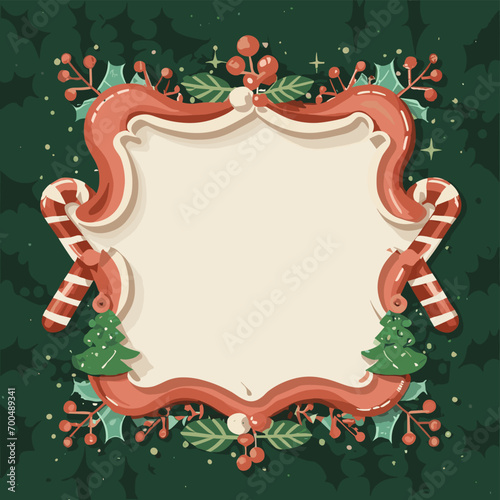 2d vector illustration colorful Christmas items frame and decoration with gifts accessories