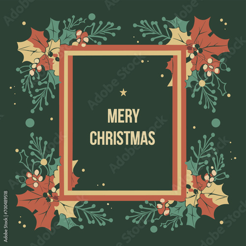 2d vector illustration colorful Christmas items frame and decoration with gifts accessories