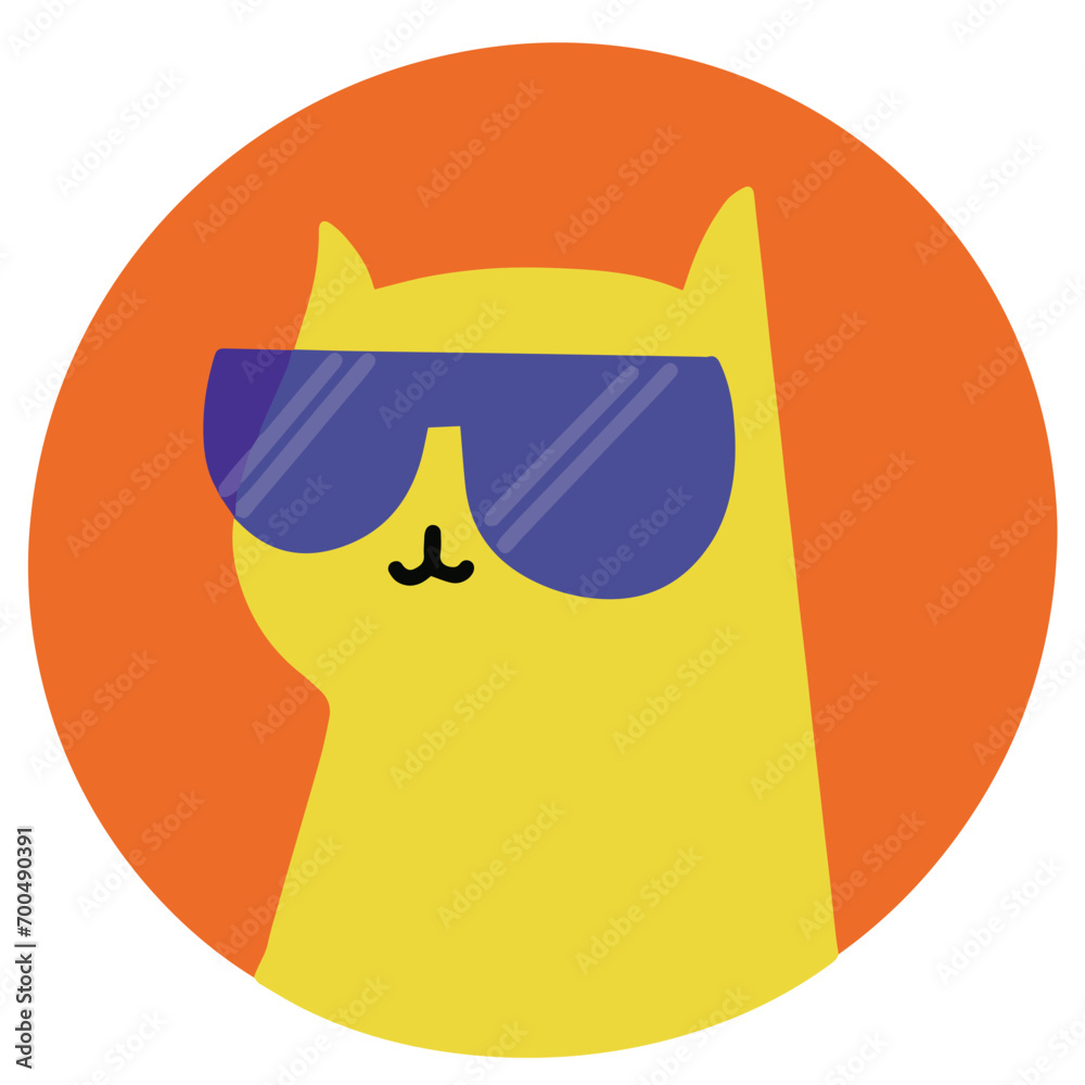 Cute cat wear sunglasses vector illustration Cute cat wear sunglasses vector illustration