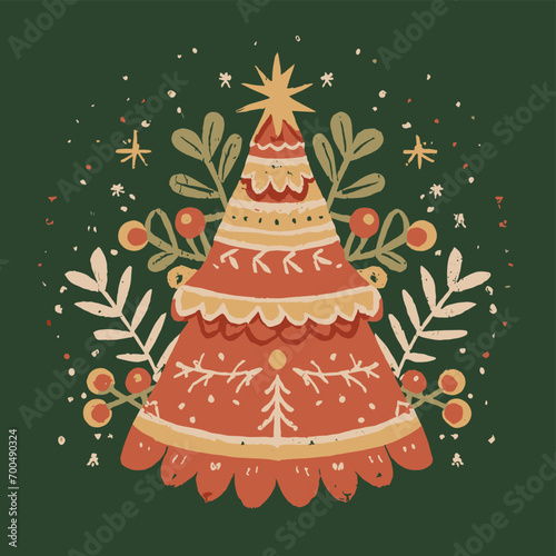 2d vector illustration colorful Christmas items frame and decoration with gifts accessories