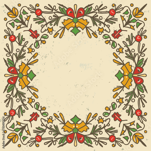 2d vector illustration colorful Christmas items frame and decoration with gifts accessories