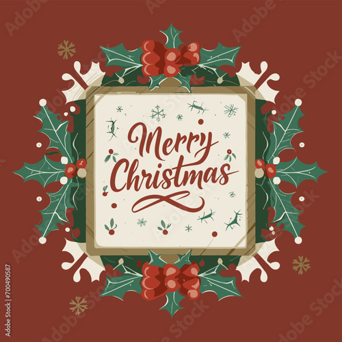 2d vector illustration colorful Christmas items frame and decoration with gifts accessories