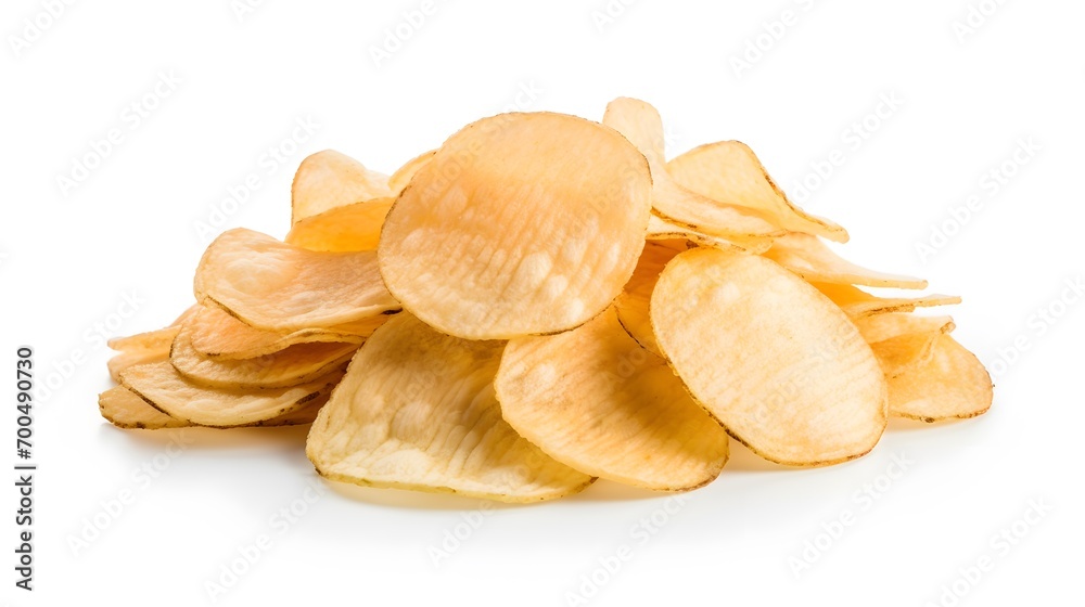 Natural potato chips isolated on transparent or white background Natural potato chips isolated on transparent or white background
