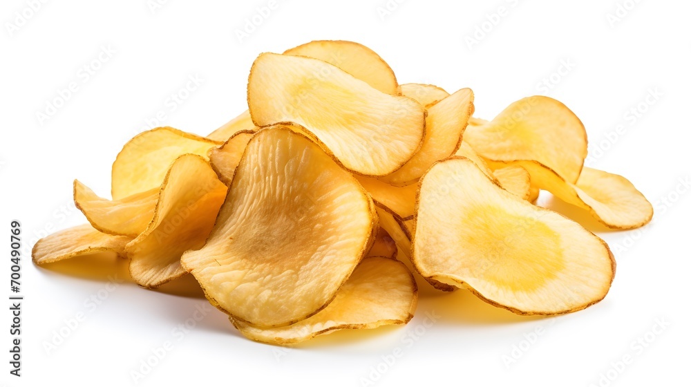 Natural potato chips isolated on transparent or white background Natural potato chips isolated on transparent or white background