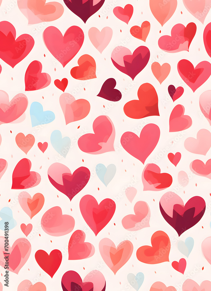 seamless pattern of pink hearts Valentine's Day