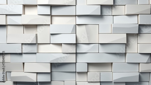 Abstract tiled wall with unequal squares photo