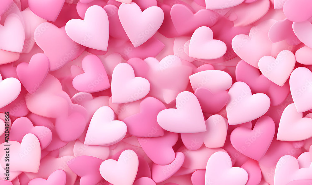 seamless pattern of pink hearts Valentine's Day