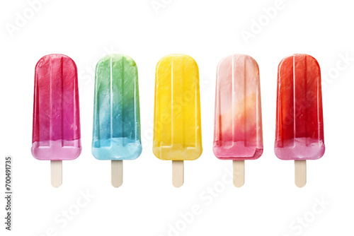 Multi Flavored Popsicles Isolated on transparent background