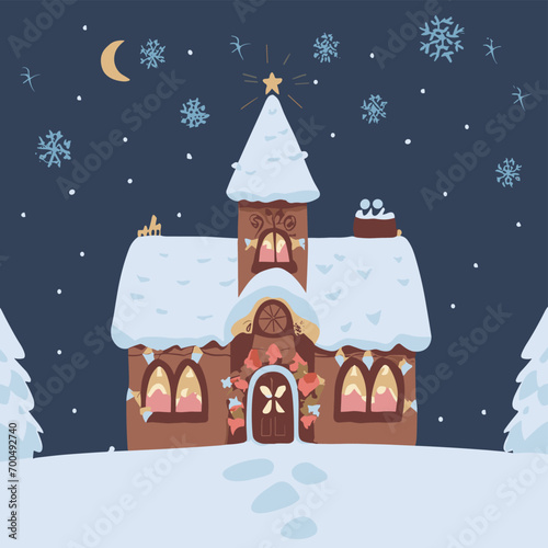 2d vector illustration colorful Christmas items frame and decoration with gifts accessories