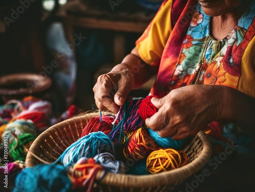 colombia people makeTraditional wayuu bag craft creativity and handmade concept photo