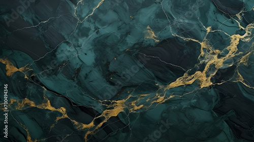 Marble luxury abstract background pattern with gold, black and green colors. photo