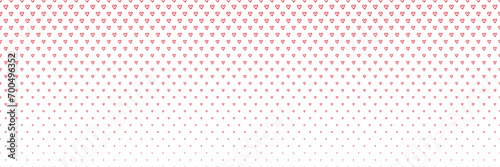 Blended  doodle red heart line on white for pattern and background, Valentine's background, halftone effect.