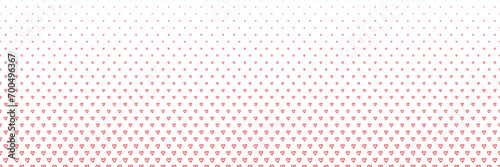 Blended doodle red heart line on white for pattern and background, Valentine's background, halftone effect.