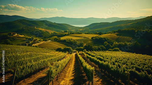 Wallpaper Mural Tuscan Tranquility: Aerial Views of Vineyards in Tuscany Torontodigital.ca