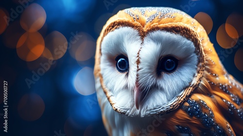 a close up of an owl photo