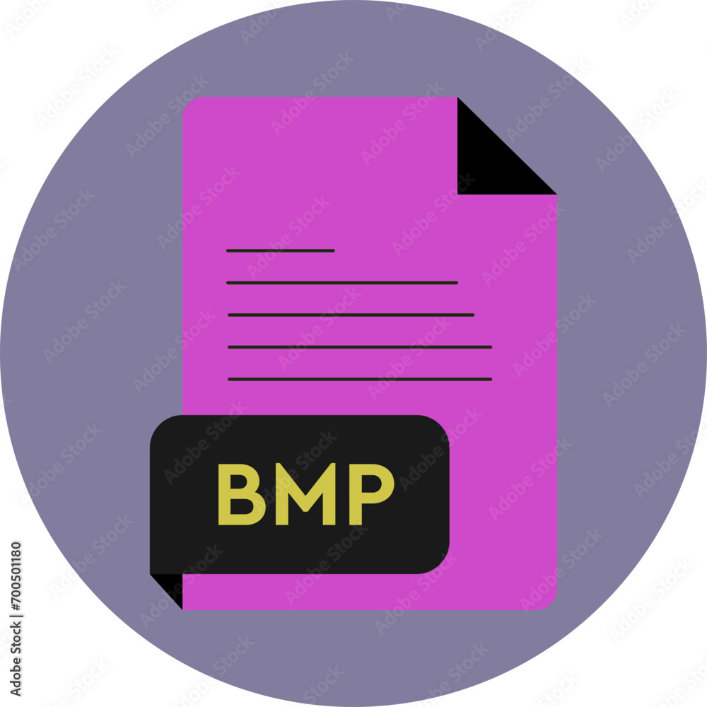 BMP File Extension icon Fuchsia Pink and black color Crisp Corners circular shape BMP File Extension icon Fuchsia Pink and black color Crisp Corners circular shape