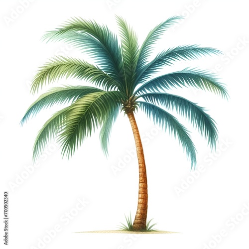 green palm tree tropic leaves decor for vacation card