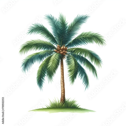 green palm tree tropic leaves decor for vacation card