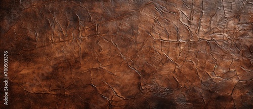 a brown leather surface with cracks photo