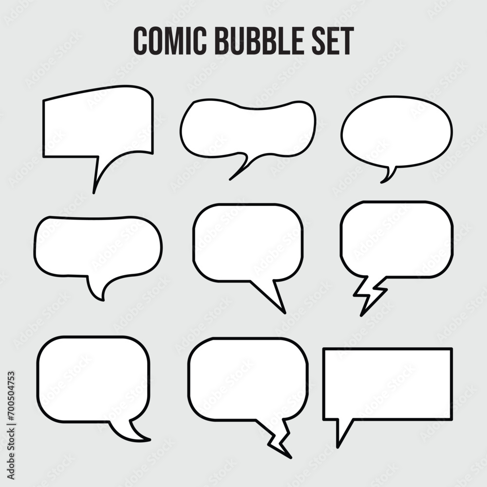 empty comic bubbles and elements set with black colour on white background. empty comic bubbles and elements set with black colour on white background.