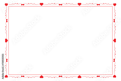 
Heart Swirl Romantic Love ornaments isolated border layout, red hearts ornate award frame border, Valentine Day Card Border Square frame design, decorative heart rectangle frame vector element